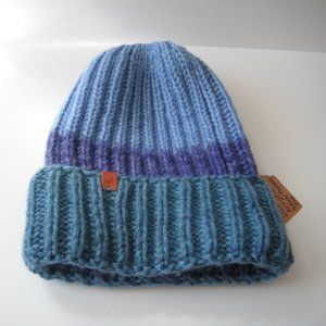 Hand Knitted Hat Toque  Adult Sz - M/S Acrylic Blue/Purple - 010 Hand knit by me